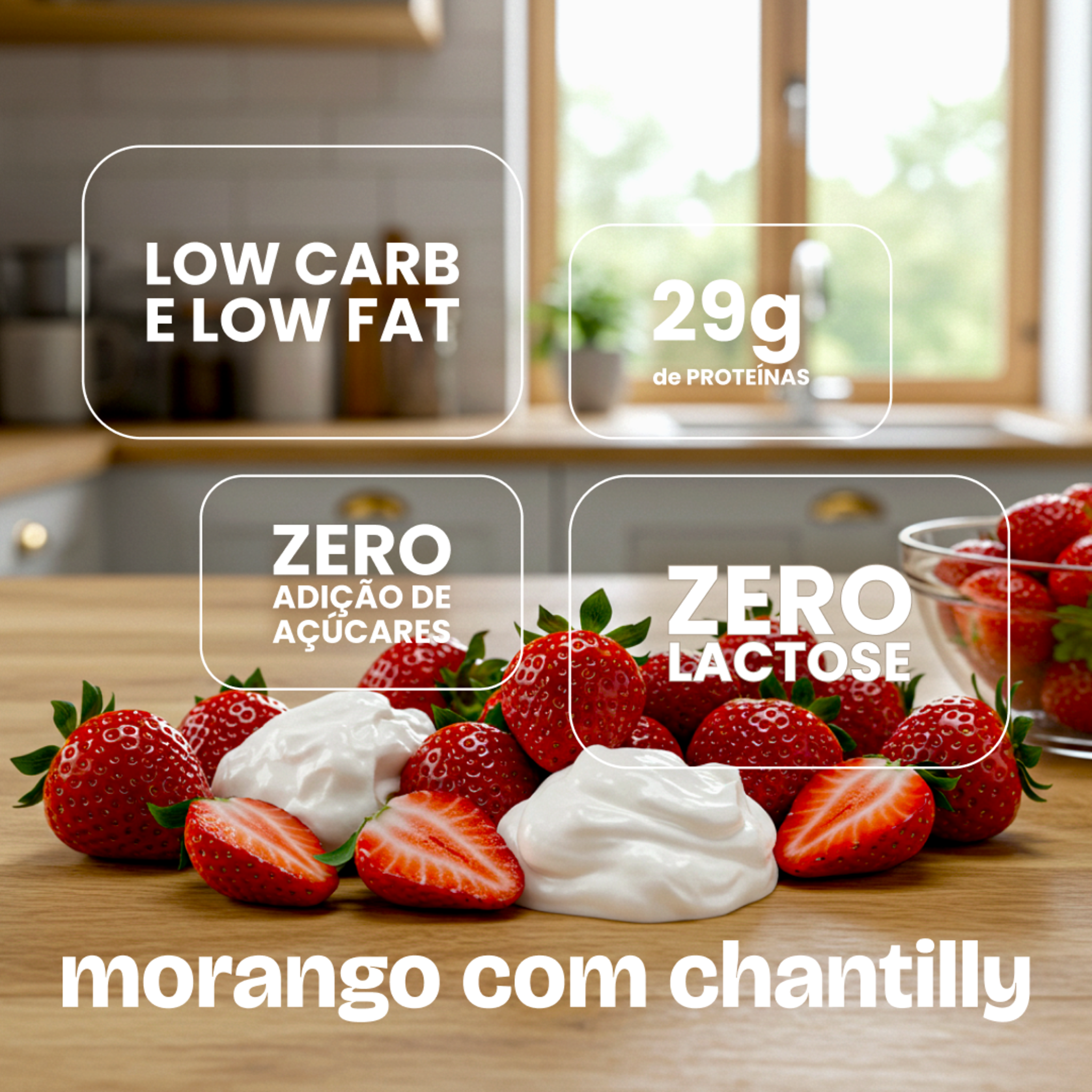 Chef Whey Zero Lactose 900g - Fraises (Morango c/ Chantilly)