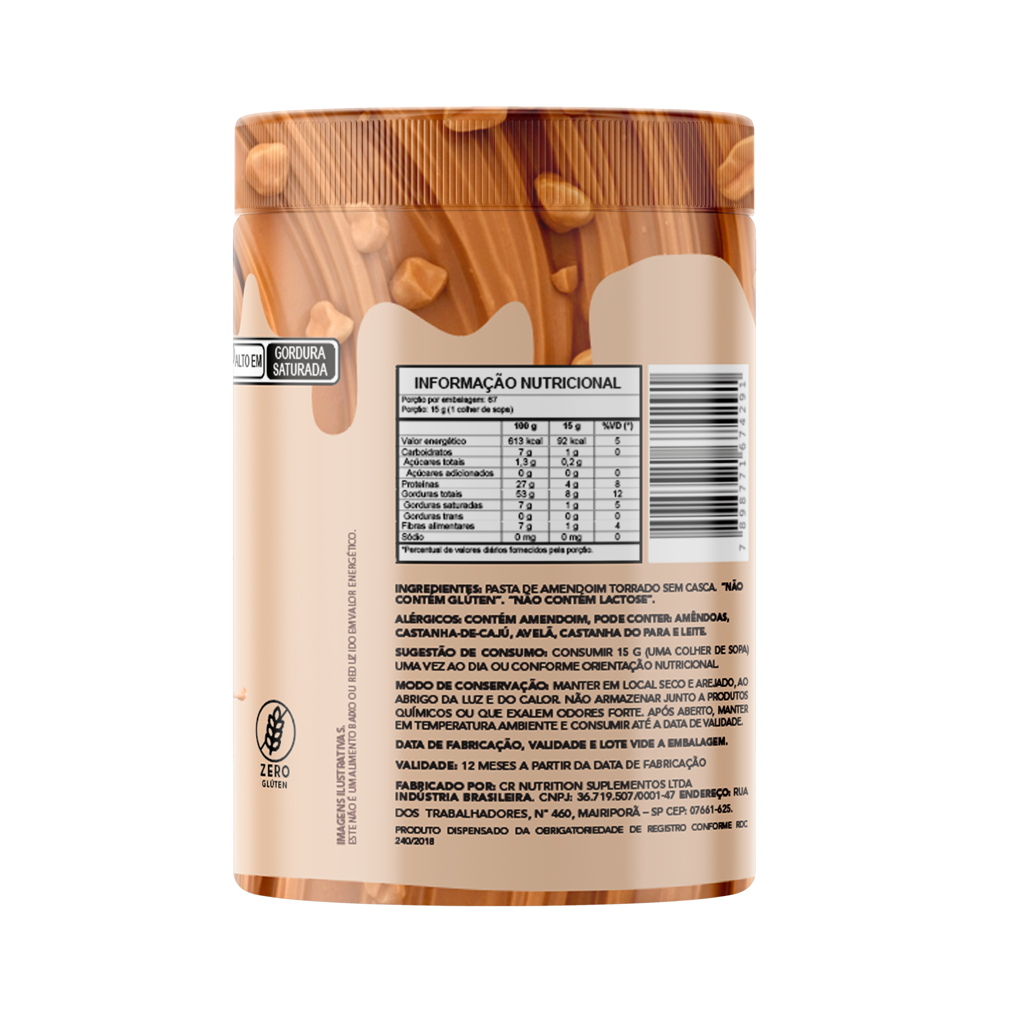 verso Pasta de Amendoim Crocante 1.005kg - Com Pedaços de Amendoim | Chef Whey