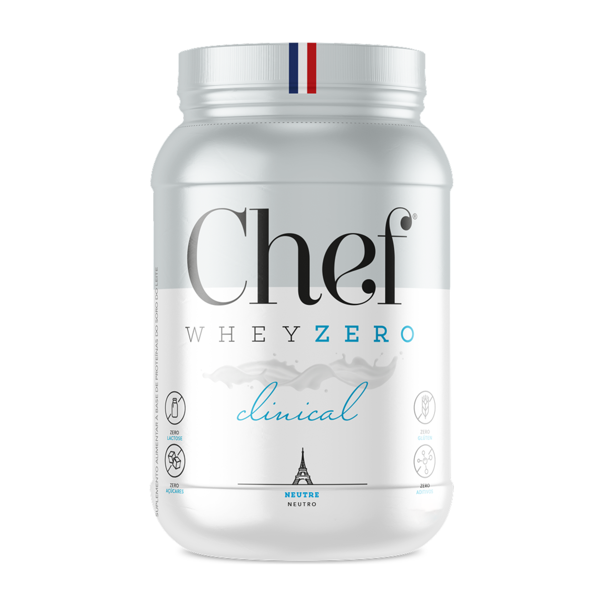 Pote do Chef Whey Zero Lactose Sem Sabor Clinical 900g